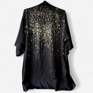Victoria's Secret Fashion Show 2018 Black Satin Robe Women's XS Small